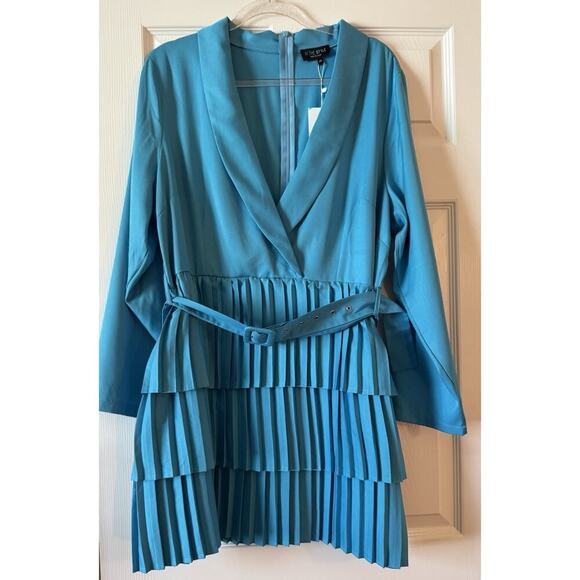 In The Style Plus Women’s Exclusive Danny Dye Front Blazer Dress Blue Size 20 - Picture 1 of 10